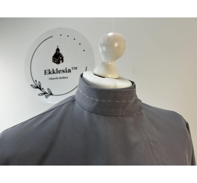 Slavic style Orthodox cassock with simple embroidery - Cassock for a priest - Religious cloth - Clergy robe - Undercassock