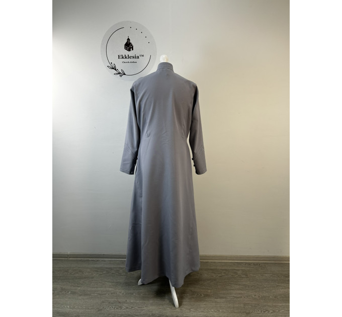Slavic style Orthodox cassock with simple embroidery - Cassock for a priest - Religious cloth - Clergy robe - Undercassock