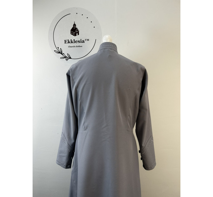 Slavic style Orthodox cassock with simple embroidery - Cassock for a priest - Religious cloth - Clergy robe - Undercassock