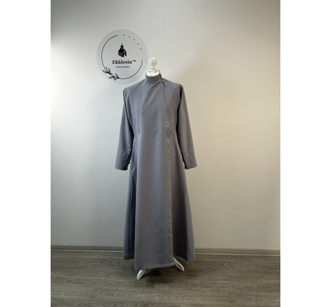 Slavic style Orthodox cassock with simple embroidery - Cassock for a priest - Religious cloth - Clergy robe - Undercassock