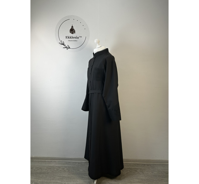 Bulgarian style embroidered Orthodox cassock - Cassock with buttons in gabardine