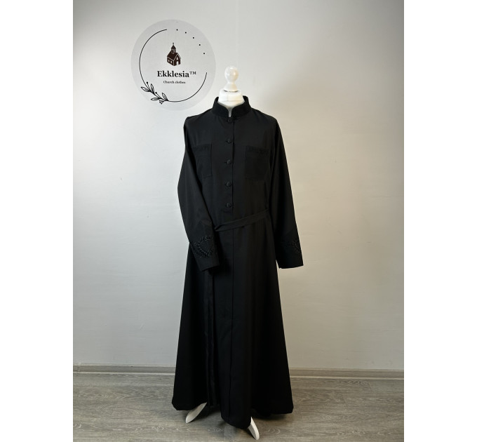 Bulgarian style embroidered Orthodox cassock - Cassock with buttons in gabardine