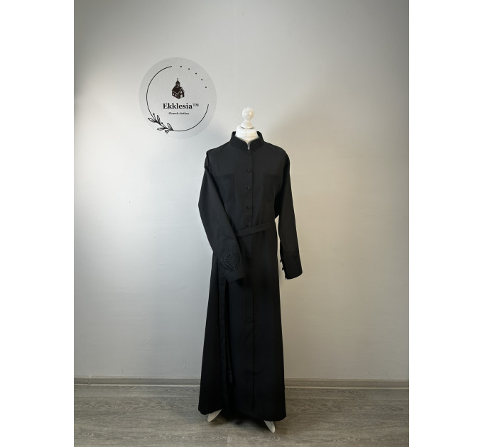 Bulgarian style embroidered Orthodox cassock - Cassock with buttons in gabardine