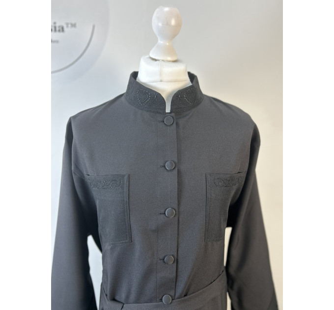 Bulgarian style embroidered Orthodox cassock - Cassock with buttons in gabardine
