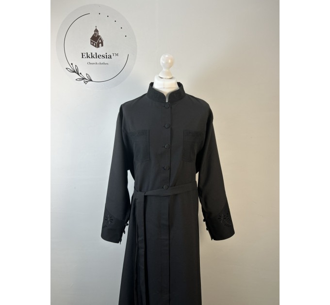 Bulgarian style embroidered Orthodox cassock - Cassock with buttons in gabardine