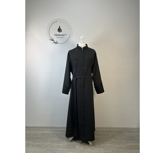 Bulgarian style embroidered Orthodox cassock - Cassock with buttons in gabardine