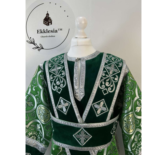 Combined embroidered Subdeacon's vestment made of natural velvet and brocade