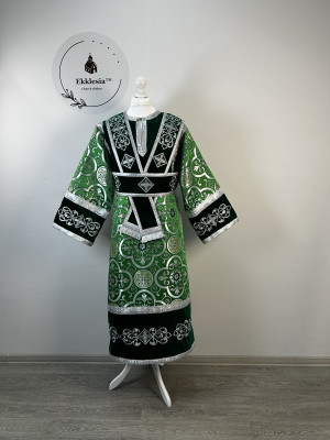 Combined embroidered Subdeacon's vestment made of natural velvet and brocade