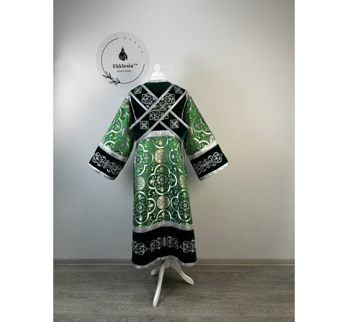 Combined embroidered Subdeacon's vestment made of natural velvet and brocade