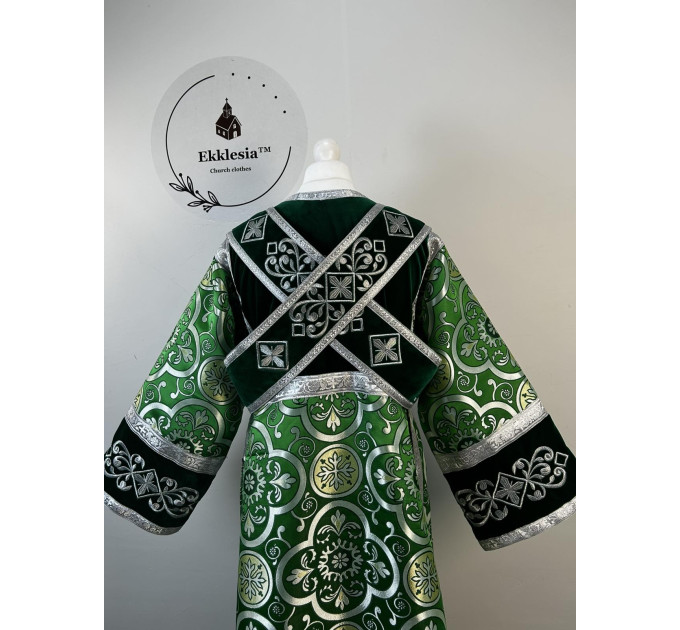 Combined embroidered Subdeacon's vestment made of natural velvet and brocade