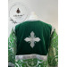 Combined embroidered velvet and brocade sticharion - Stichar rich green fabric