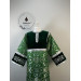 Combined embroidered velvet and brocade sticharion - Stichar rich green fabric