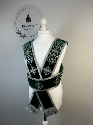Subdeacon's velvet orar - Embroidered orthodox orarion - Single orar