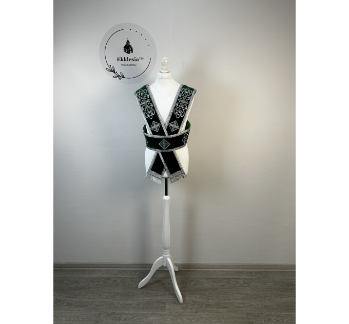 Subdeacon's velvet orar - Embroidered orthodox orarion - Single orar