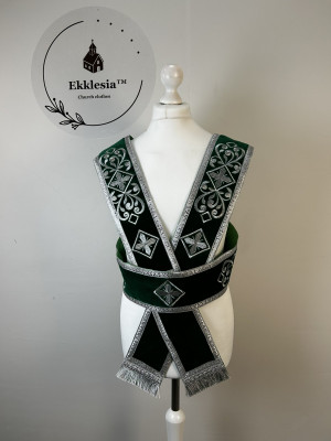 Subdeacon's velvet orar - Embroidered orthodox orarion - Single orar