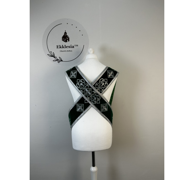 Subdeacon's velvet orar - Embroidered orthodox orarion - Single orar