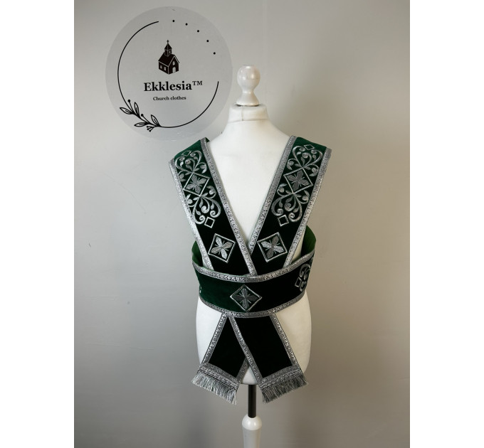 Subdeacon's velvet orar - Embroidered orthodox orarion - Single orar
