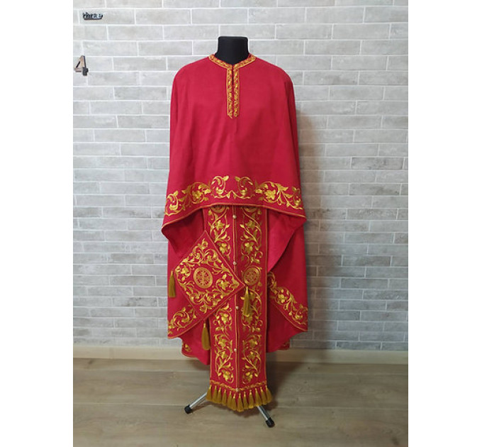 Greek vestment with machine embroidery- Priest vestment - Clothes for priests
