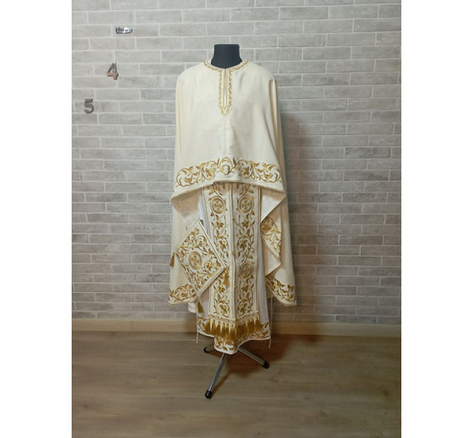 Greek vestment with machine embroidery- Priest vestment - Clothes for priests