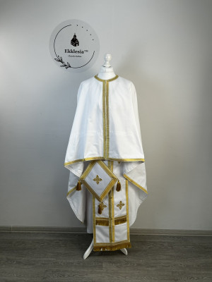 Light vestment for priest in cottone - Greek style summer vestment set Light vestment for priest in cottone - Greek style summer vestment set